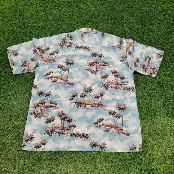 Campia Moda Beach Palm-Tree Button Shirt Large 23x30 Summer AOP - Picture 2 of 12